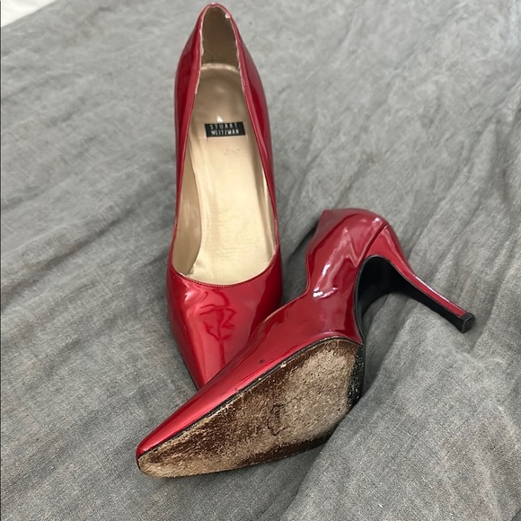 Stuart Weitzman Glossy Red Heels - Picture 3 of 8